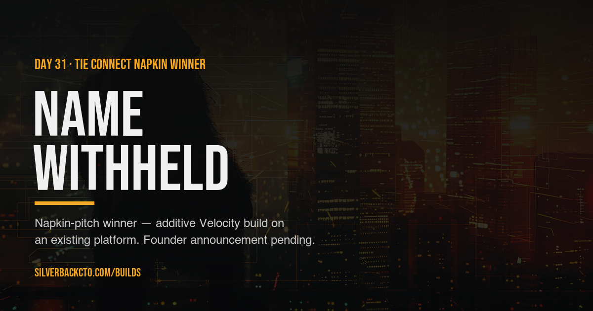 TIE Connect Napkin Winner — name withheld — Day 31 build card
