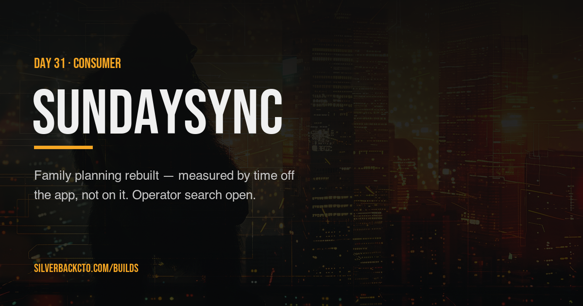 SundaySync — Day 31 build card